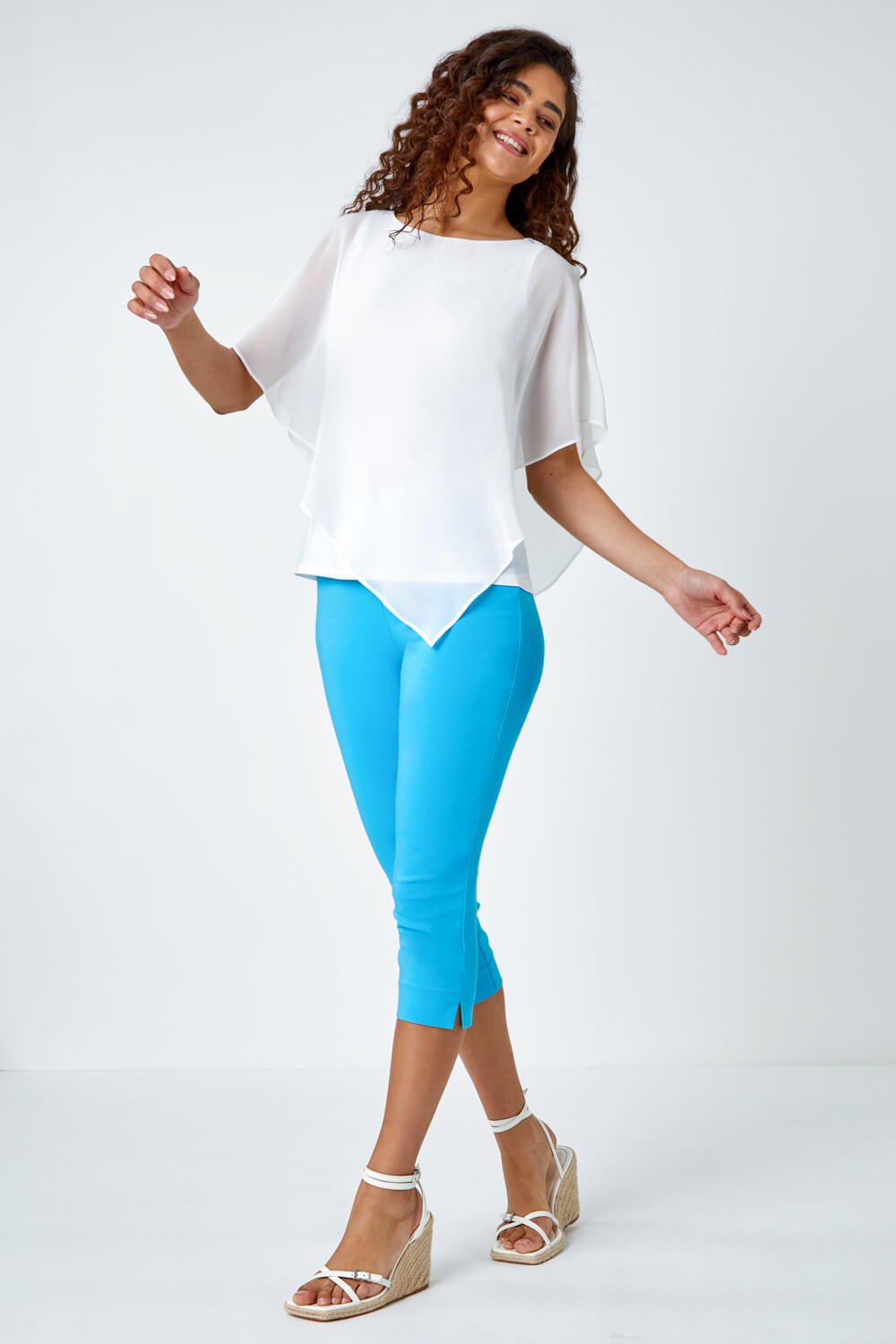 AQUAMARINE Cropped Stretch Trousers, Image 2 of 5