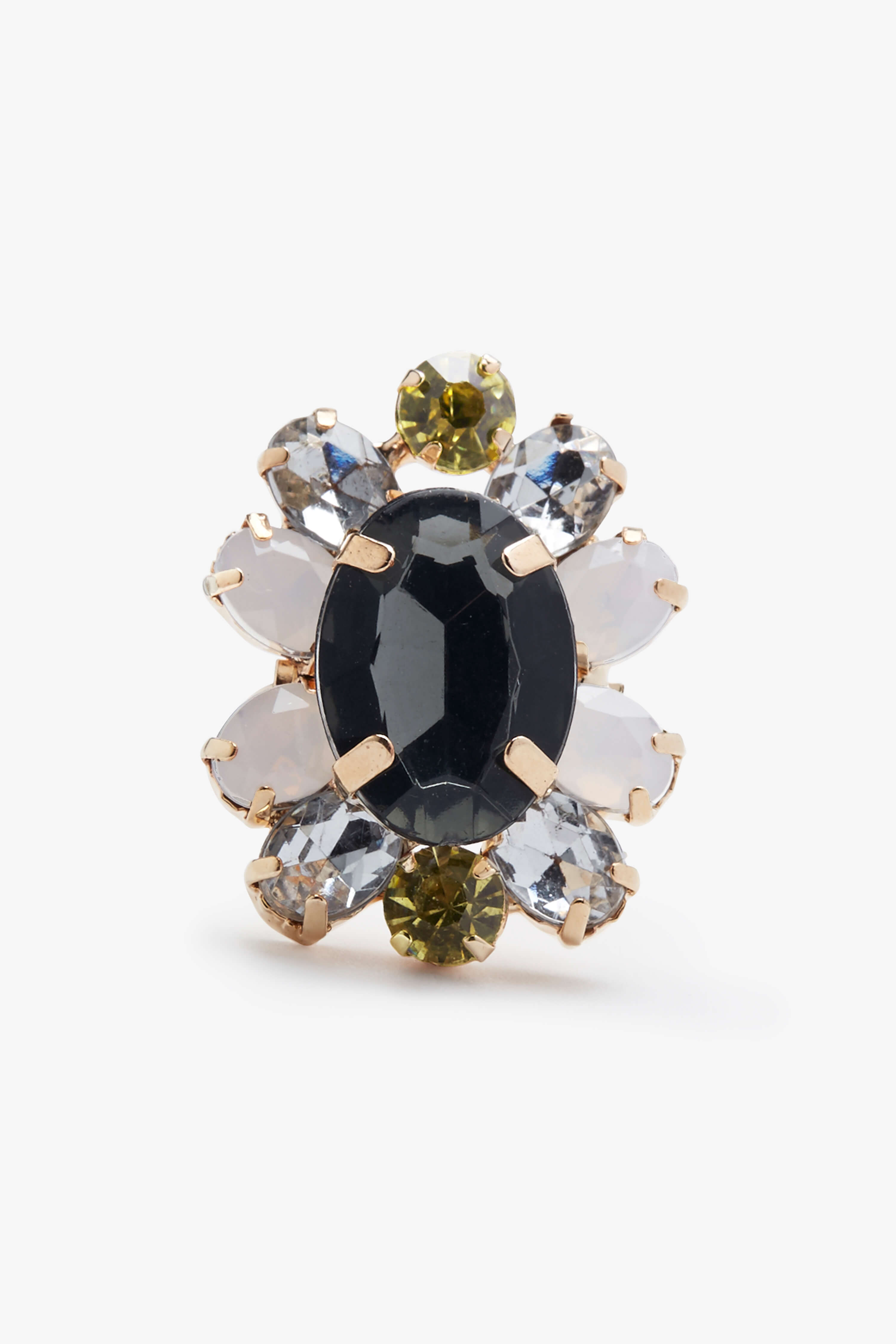 Statement Adjustable Flower Gem Ring in Multicoloured Roman Originals UK