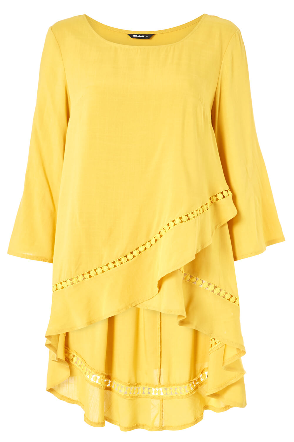 Bright Yellow Lace Dip Back Top, Image 5 of 5