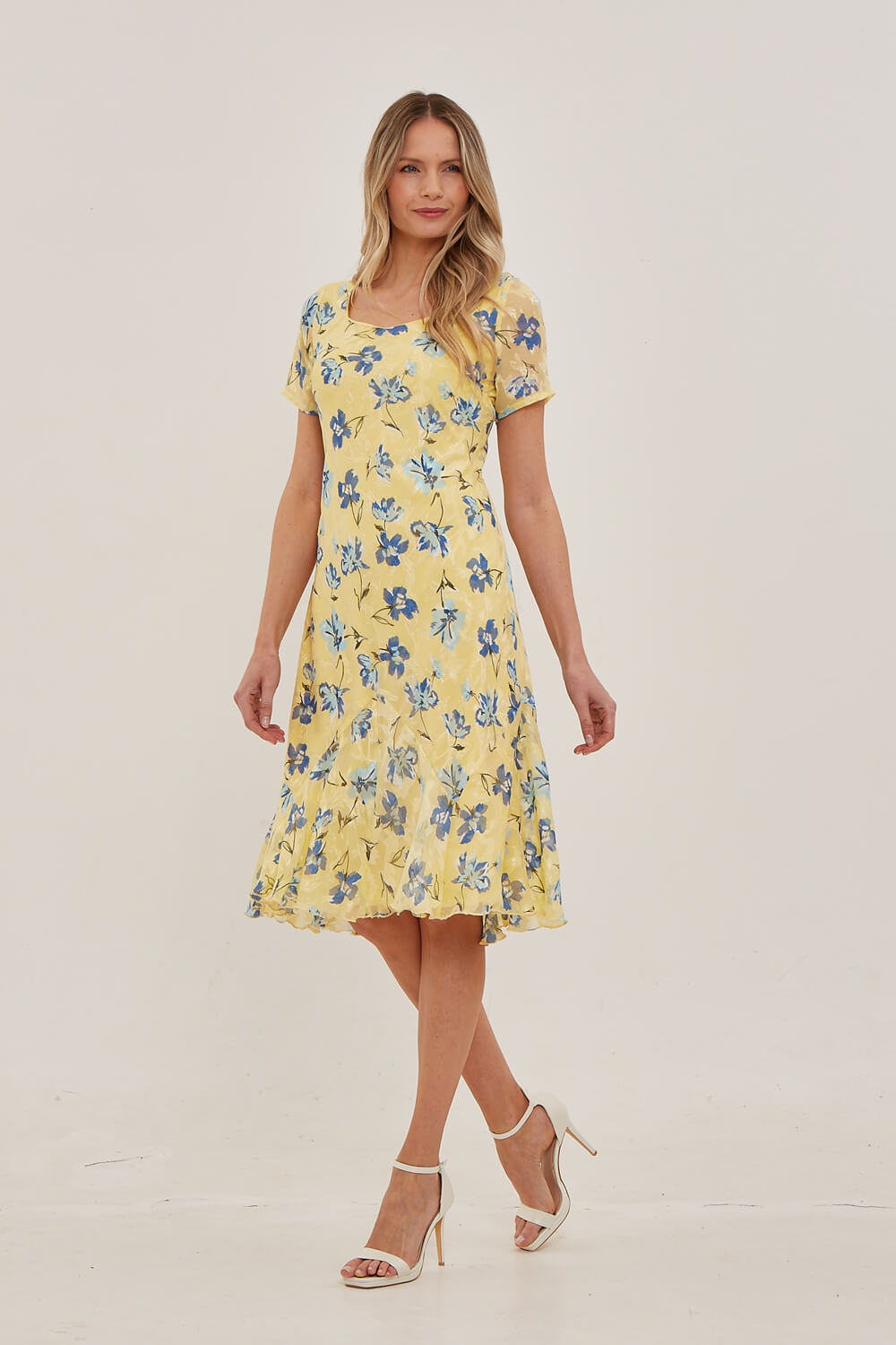 Lemon  Julianna Floral Print Chiffon Dress, Image 3 of 4