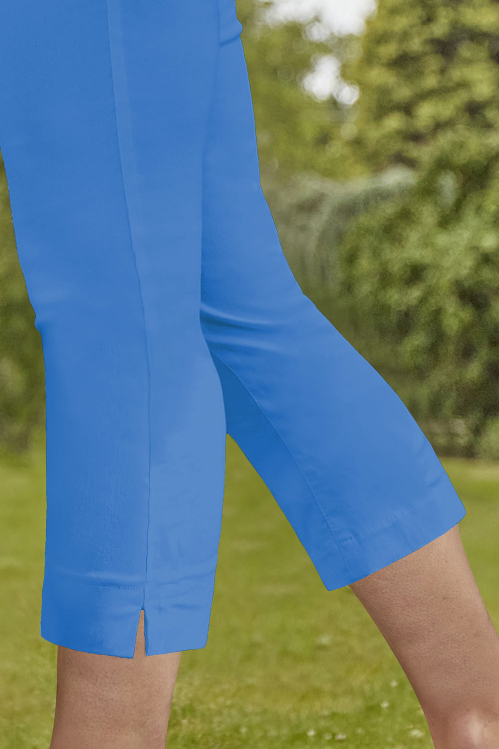 Blue Cropped Stretch Trouser, Image 3 of 4
