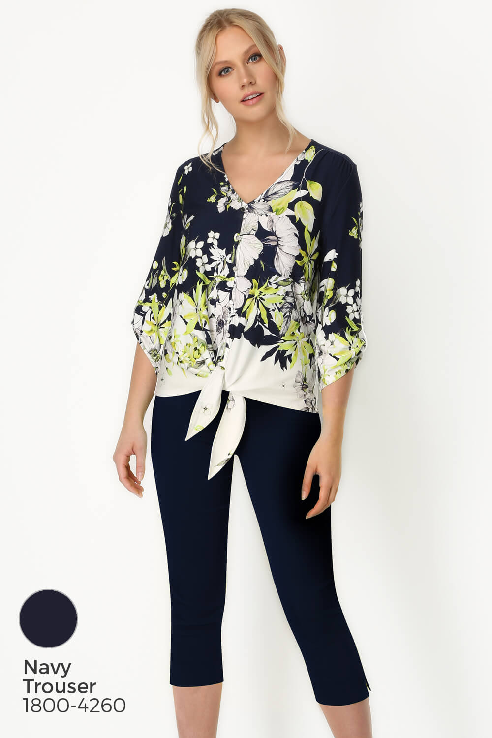 Lime Border Print Tie Top, Image 6 of 7