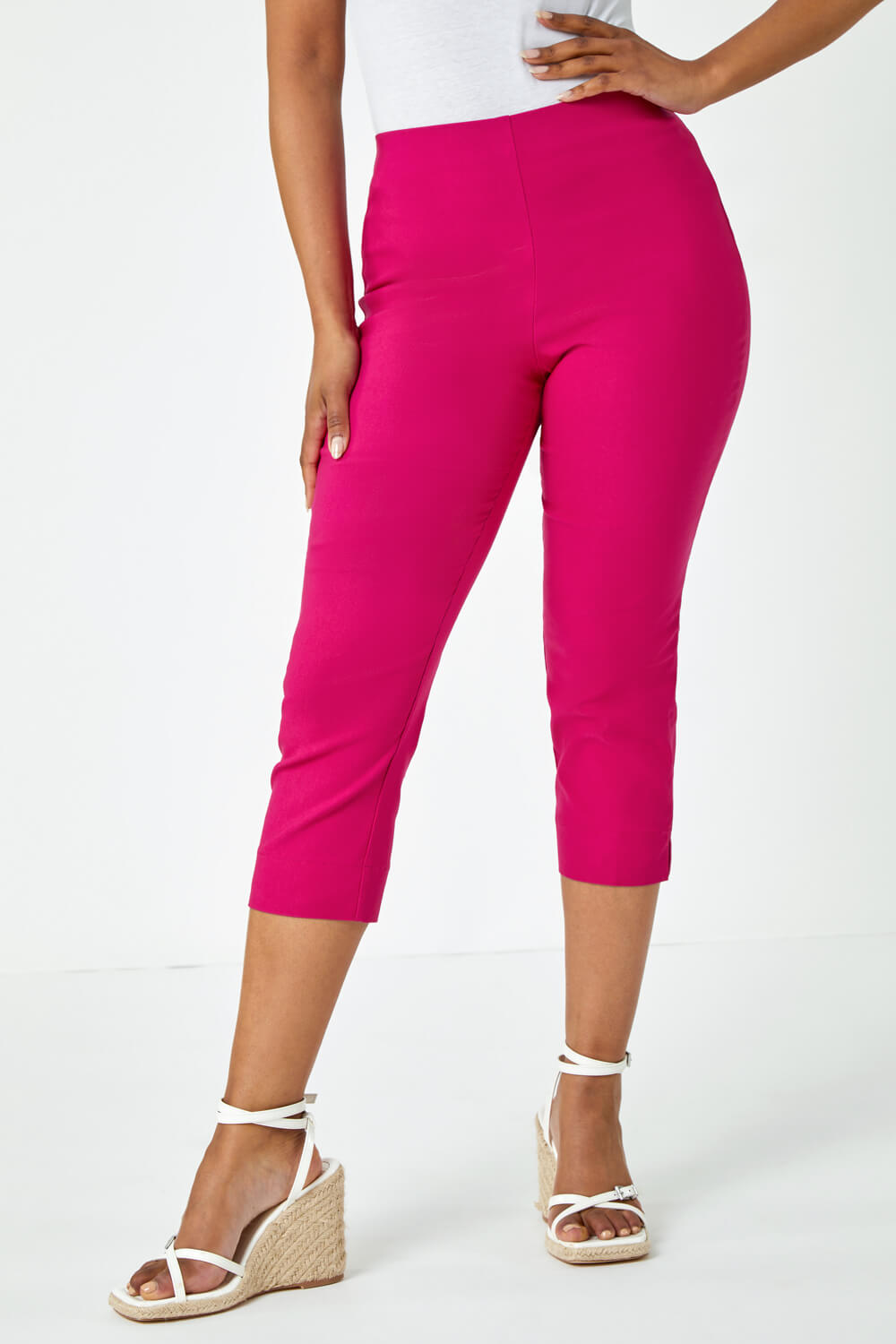 CERISE Petite Cropped Stretch Trouser, Image 2 of 5