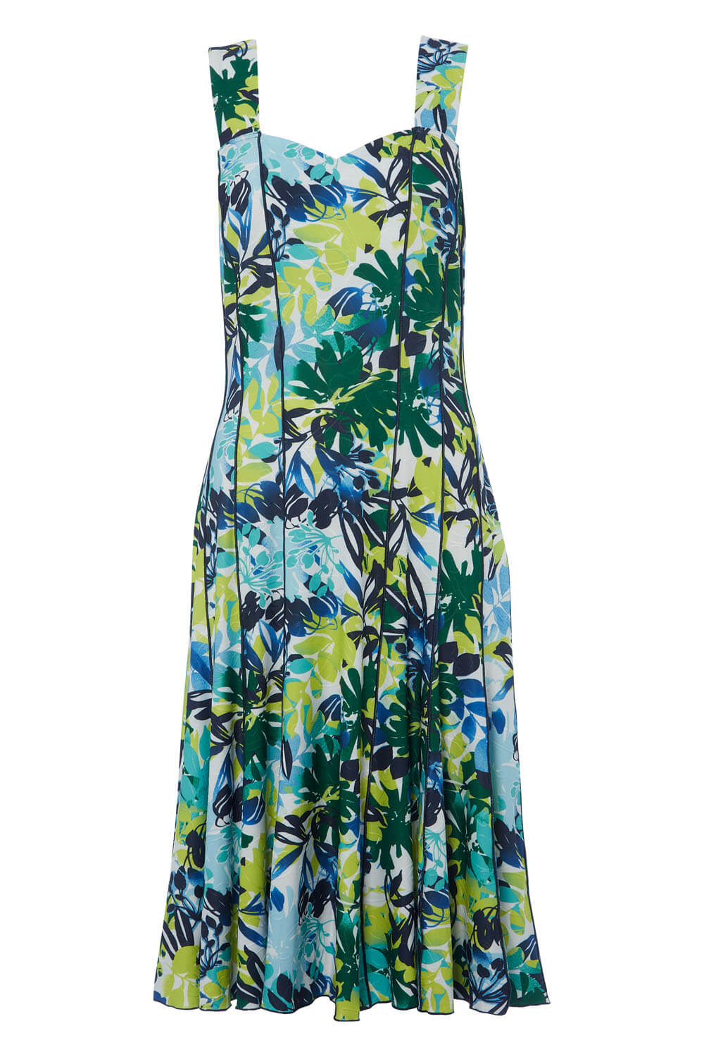 Lime Abstract Leaf Panel Dress, Image 5 of 5