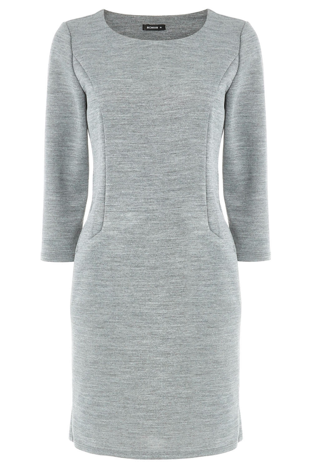 Light Grey Relaxed Pocket Shift Dress, Image 5 of 5
