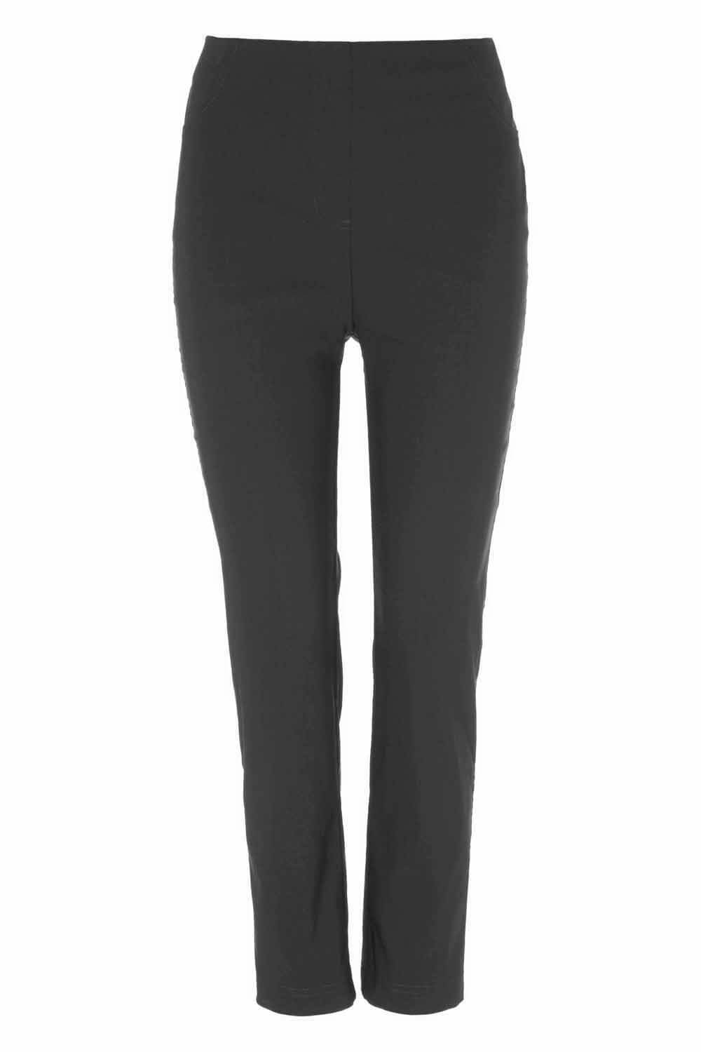 Black 3/4 Length Stretch Trouser, Image 4 of 4