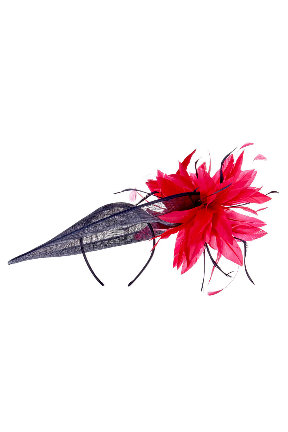 Large Contrast Feather Disc Fascinator 
