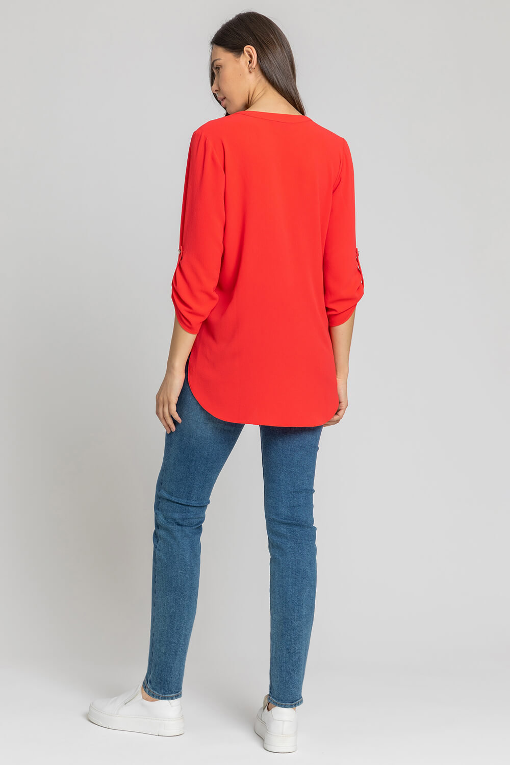 CORAL Longline Heart Button Detail Blouse, Image 2 of 5