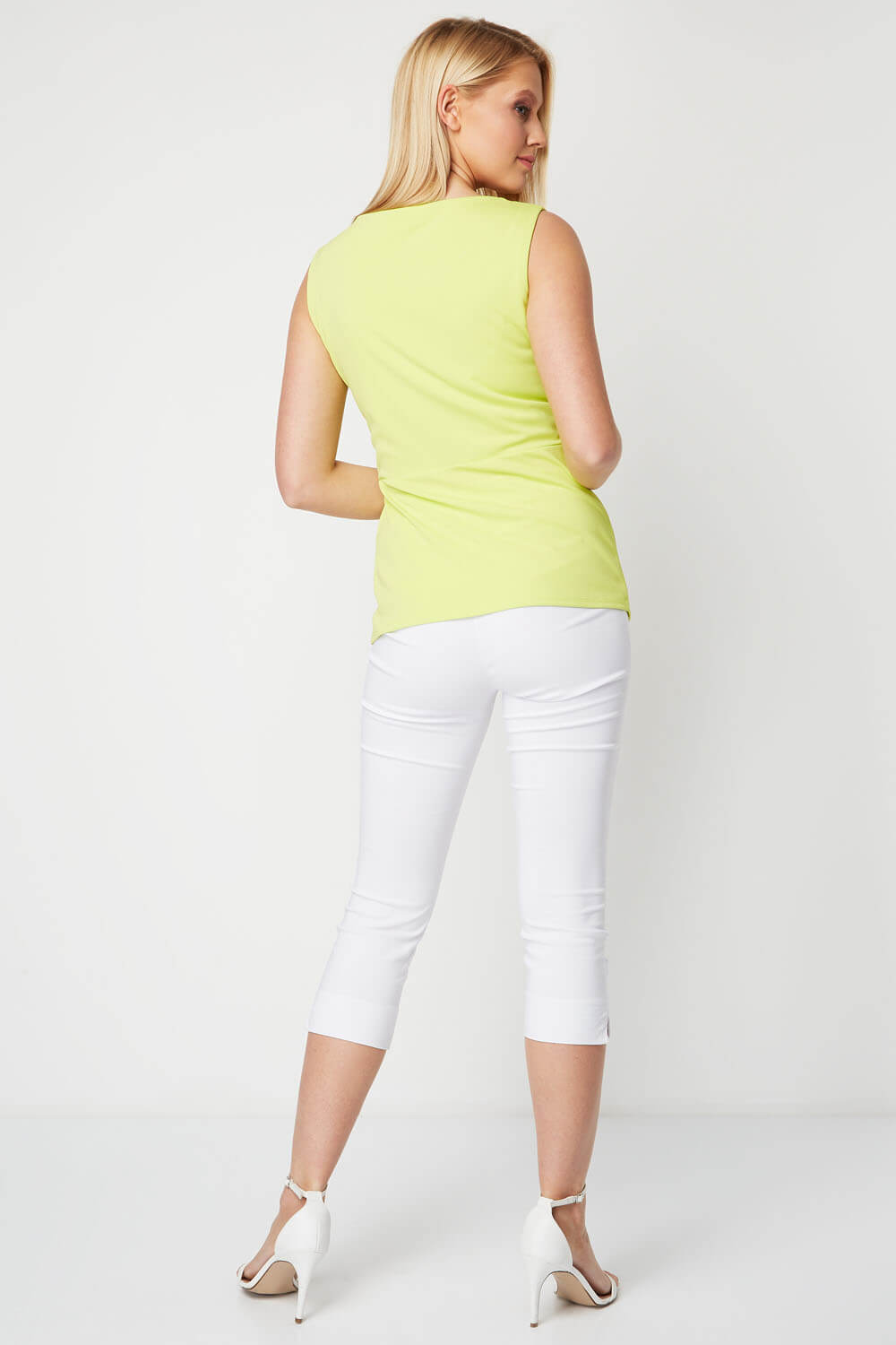 Lime Sleeveless Knot Front Top , Image 3 of 8