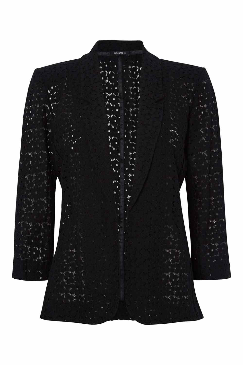 Black 3/4 Sleeve Lace Jacket, Image 5 of 5