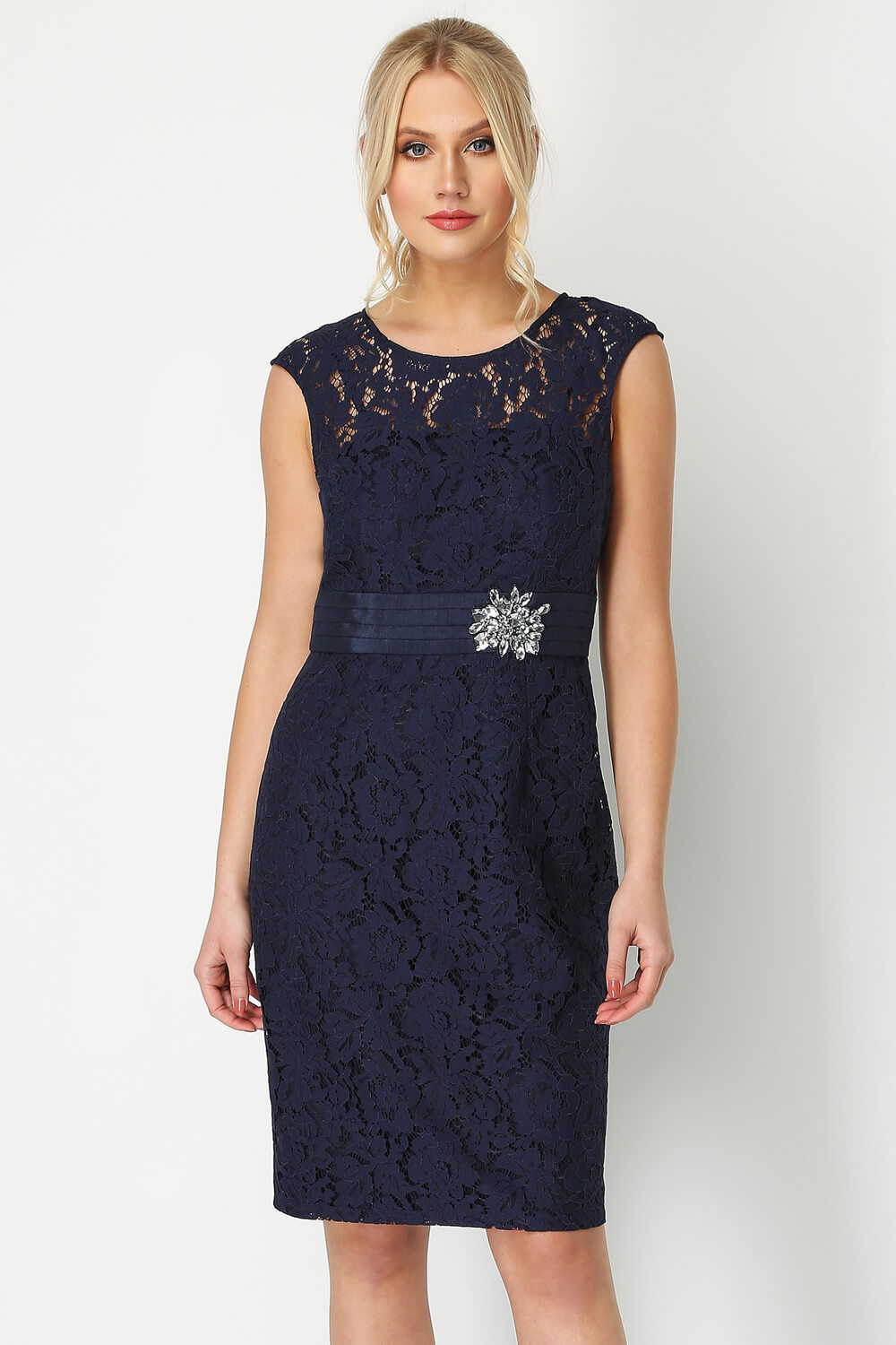  Lace Embellished Trim Dress, Image 2 of 4