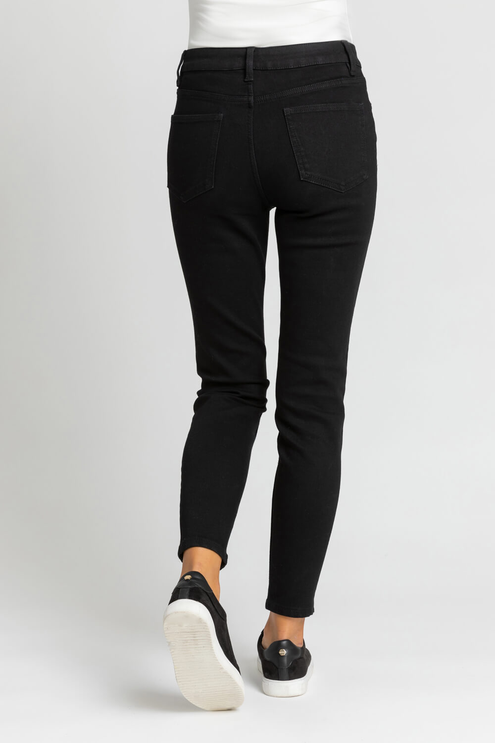 Black 29" Stretch Skinny Jeans, Image 2 of 4