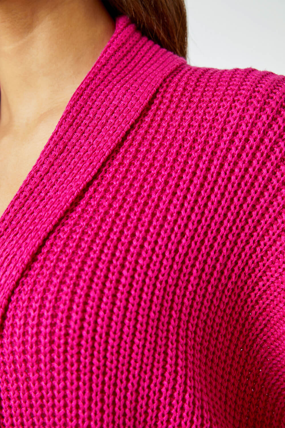 Fuchsia Relaxed Knitted Shrug, Image 5 of 5