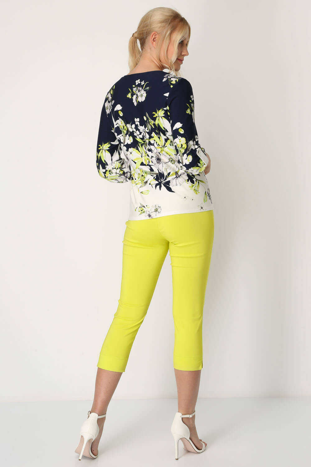 Lime Border Print Tie Top, Image 3 of 7