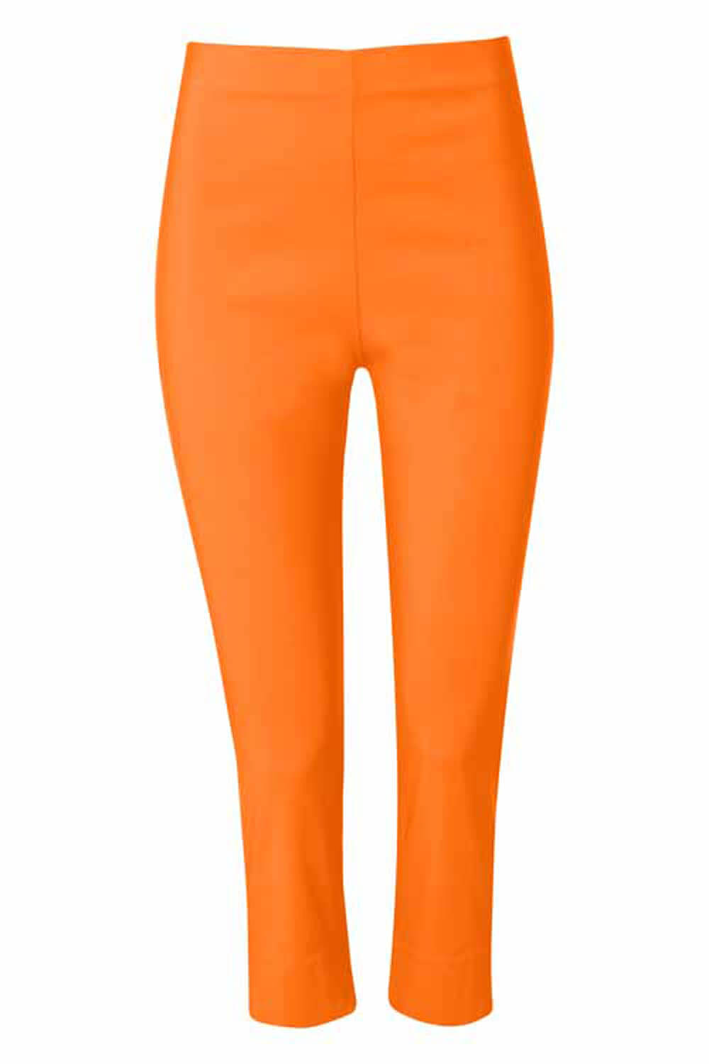 Orange Lace Insert Crop Stretch Trousers