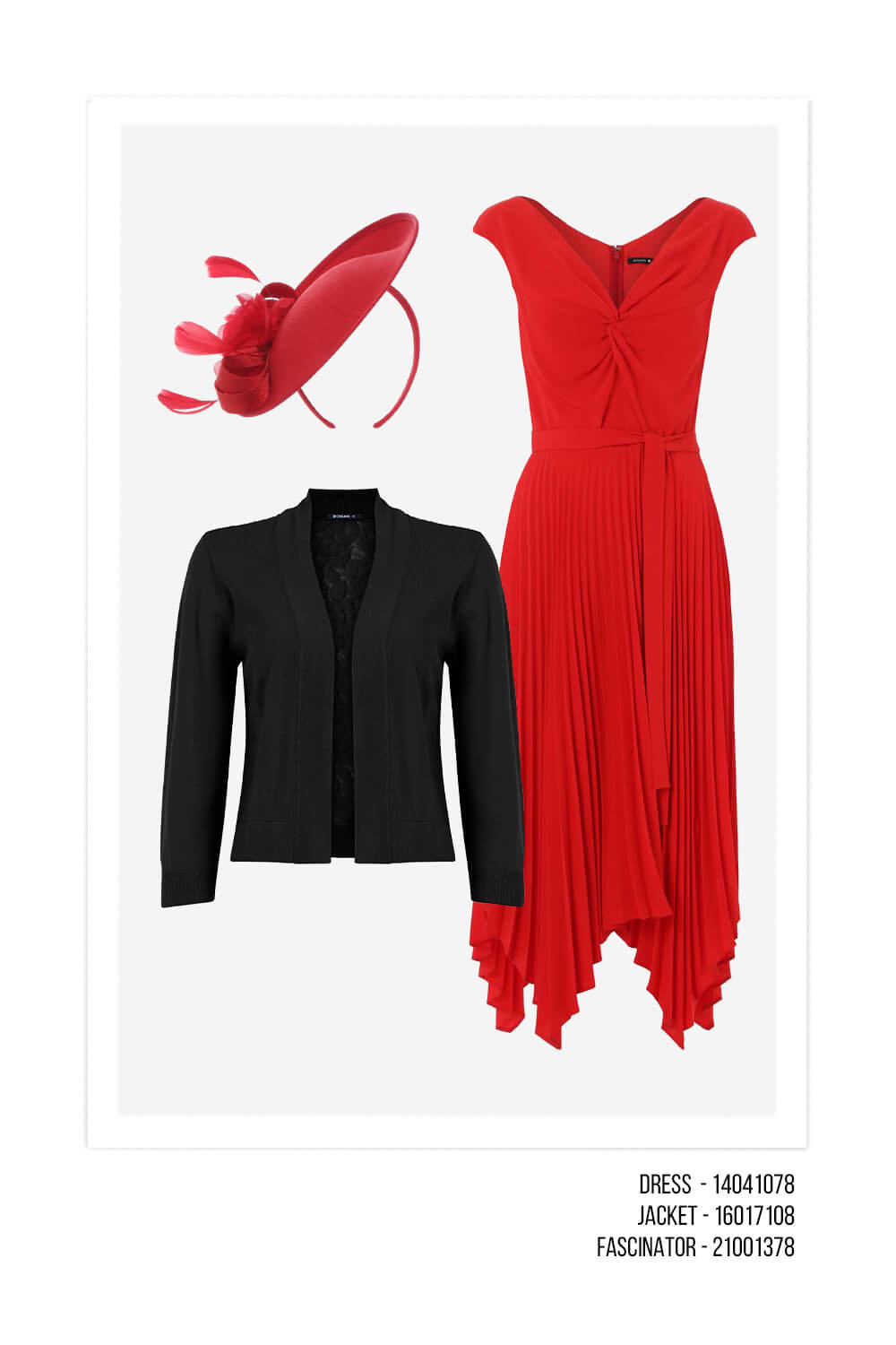Red Pleated Hanky Hem Midi Dress, Image 4 of 5