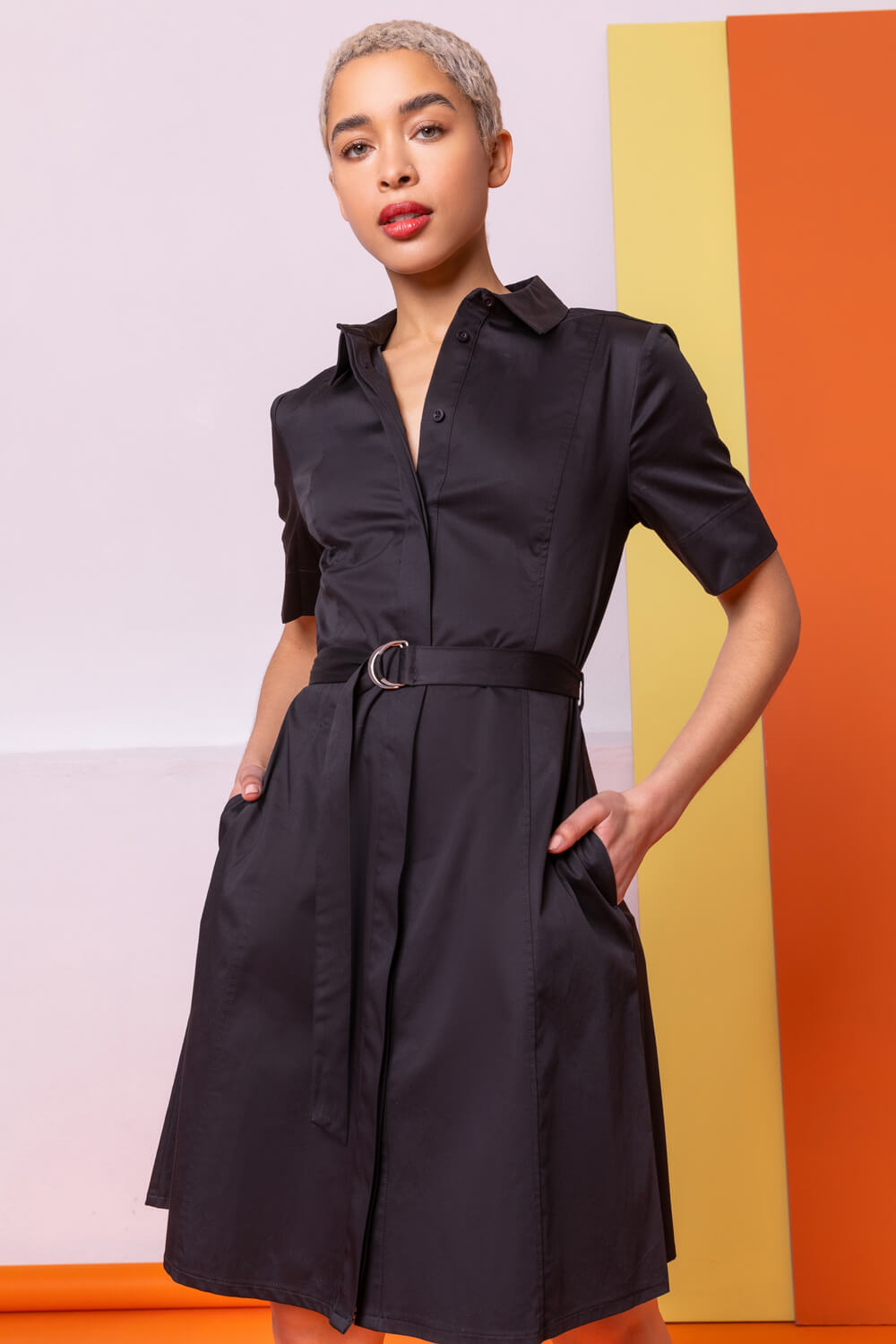 shirt belted dress