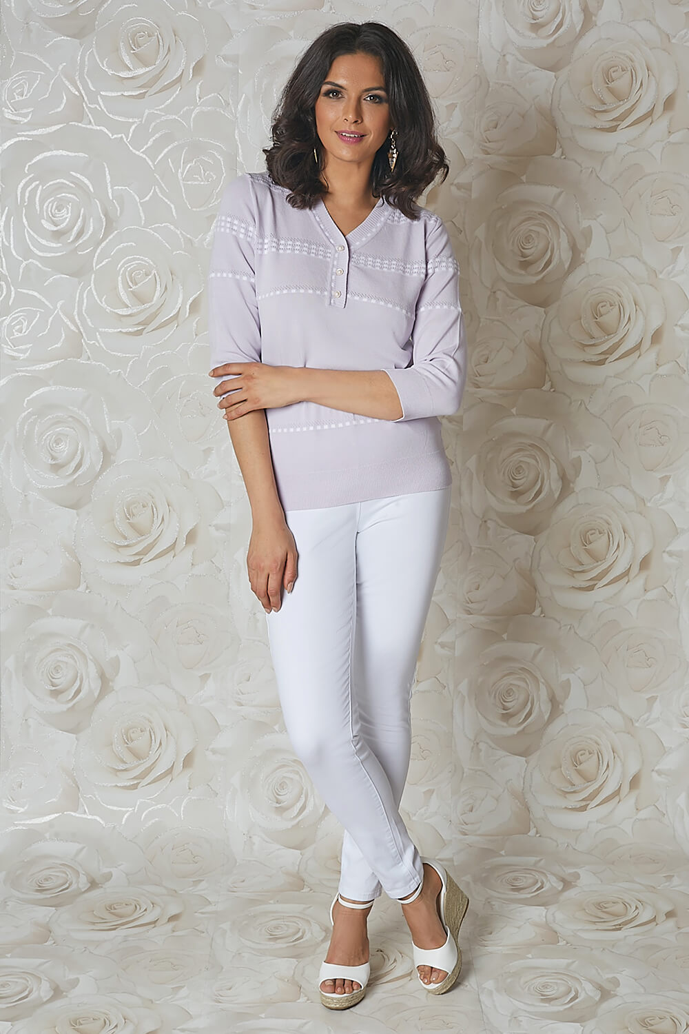 Lilac Julianna Pearl Button Jumper, Image 4 of 4