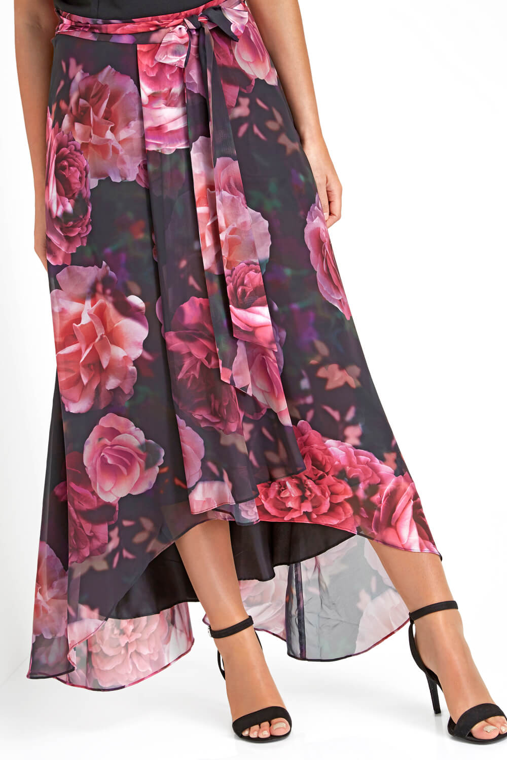 PINK Floral Print Cold Shoulder Maxi Dress, Image 4 of 5