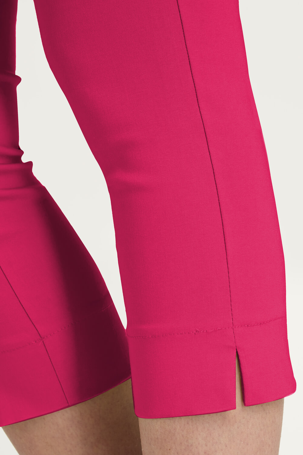 Fuschia Pink Cropped Stretch Trouser, Image 3 of 7