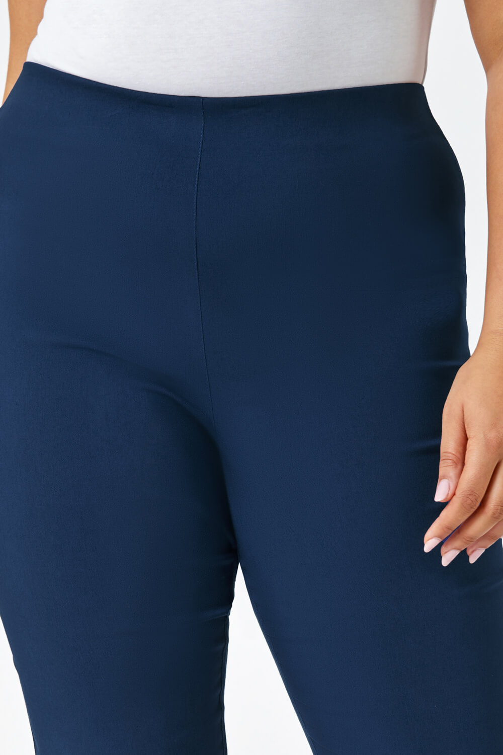 Midnight Blue Curve Cropped Stretch Trouser, Image 5 of 5