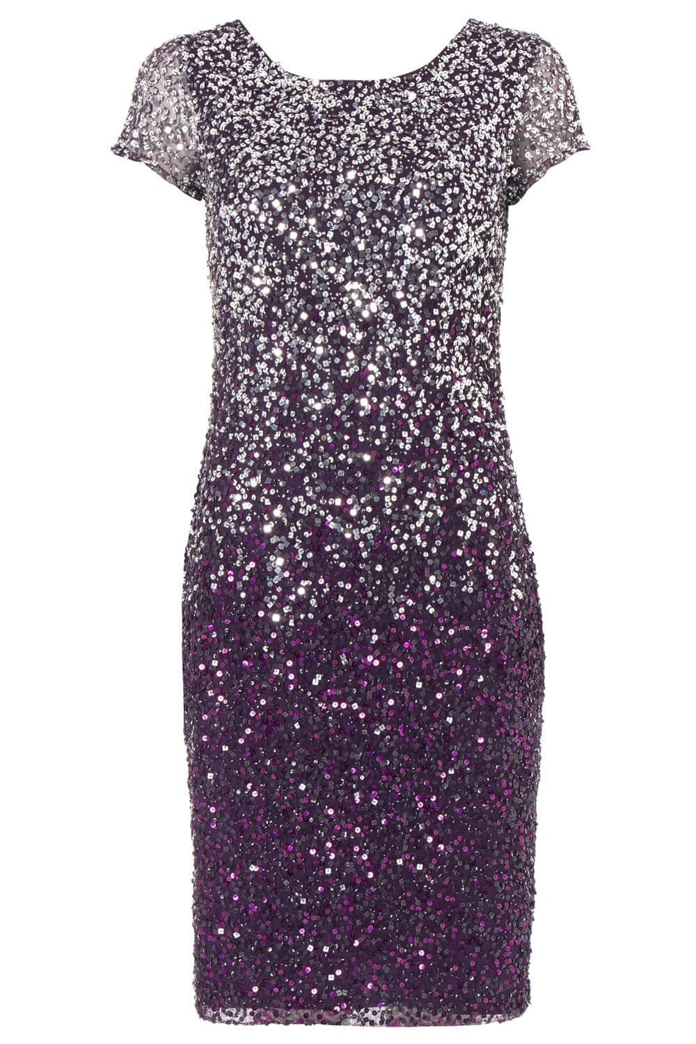 Purple Ombre Sequin Shift Dress, Image 5 of 5