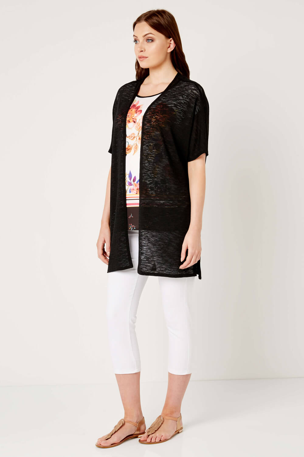 Short Sleeve Jersey Cardigan in Black Roman Originals UK