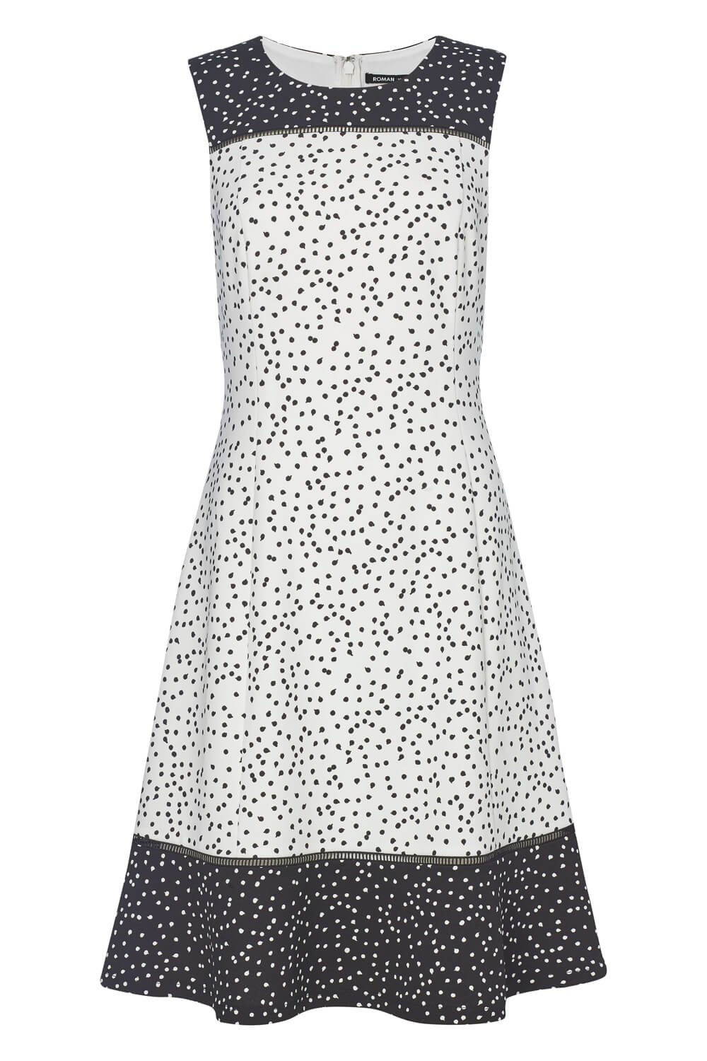 Ivory  Polka Dot Fit and Flare Dress, Image 3 of 3