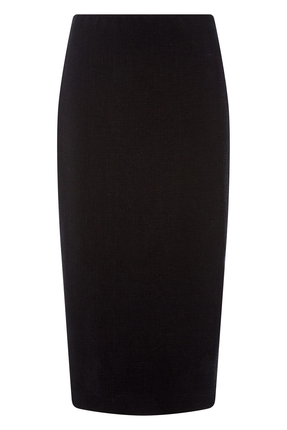 Black Stretch Jersey Textured Pencil Skirt, Image 6 of 6