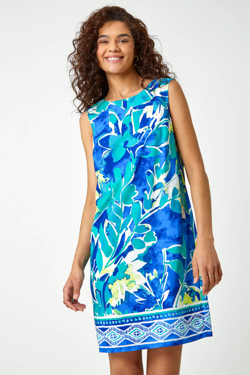 Abstract Leaf Shift Dress