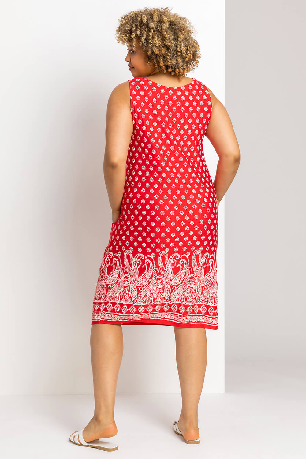 Red Curve Paisley Pocket Slouch Dress, Image 2 of 4