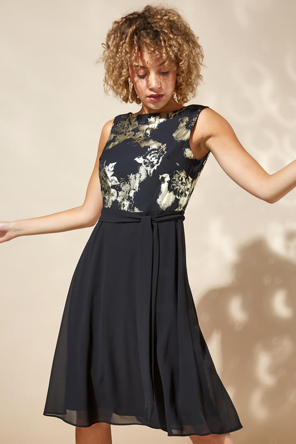 L'Or Contrast Flare Dress
