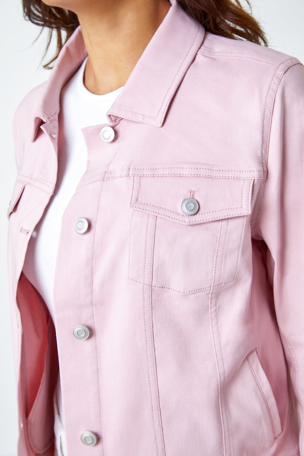 Light Pink Stretch Pocket Detail Jacket, Image 5 of 5