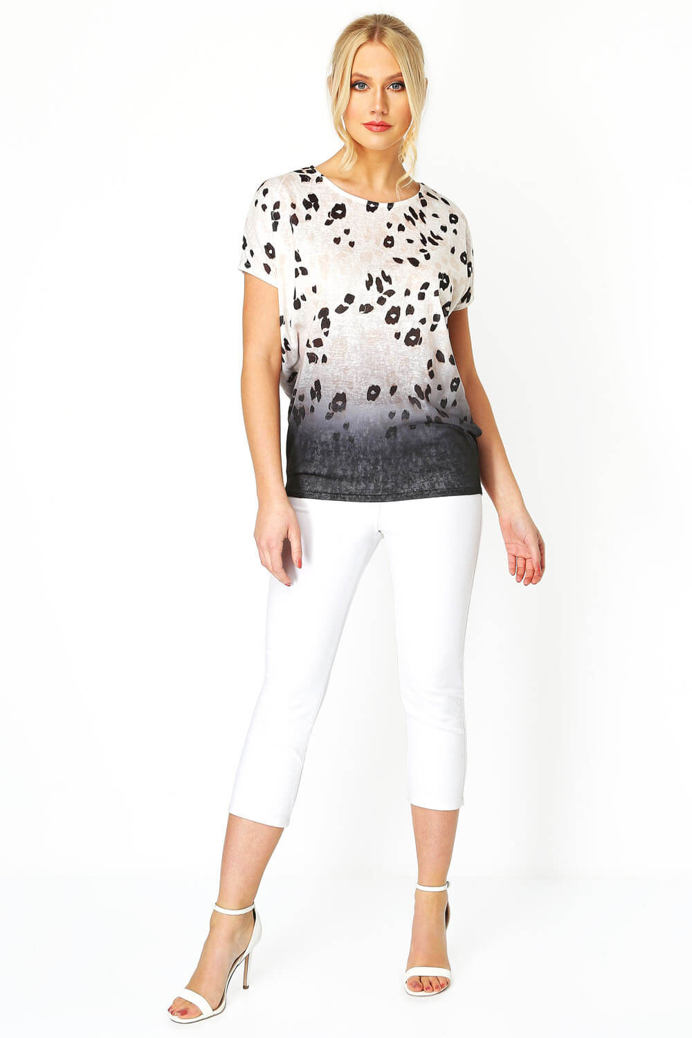 Natural  Ombre Animal Print Top, Image 2 of 8