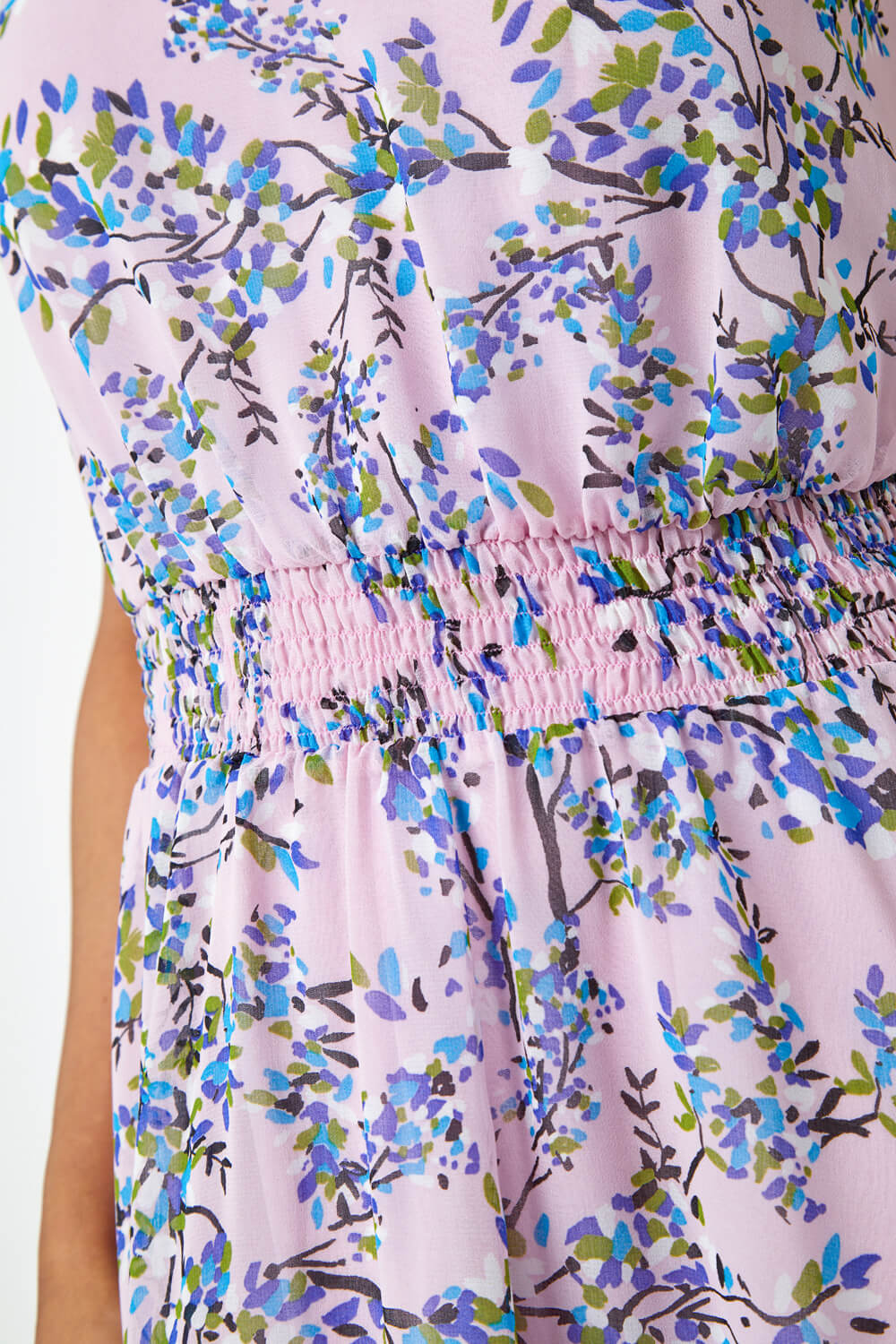 Lilac Petite Floral Sleeveless Chiffon Midi Dress, Image 5 of 5