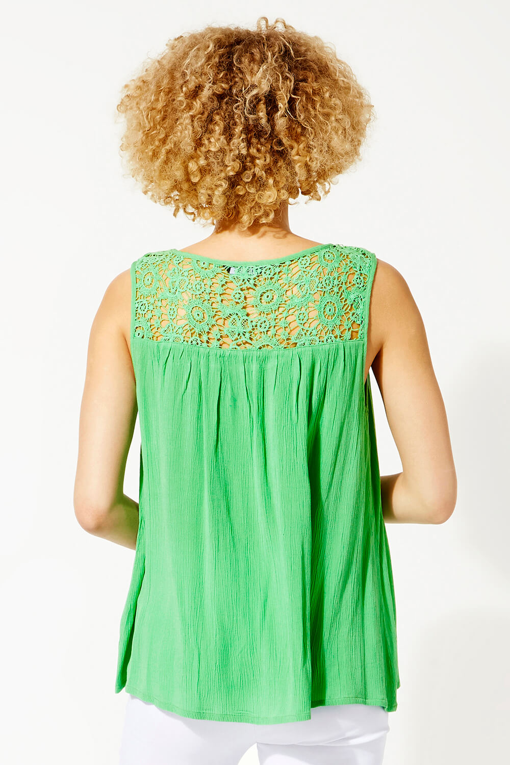 Green Lace Back Keyhole Detail Top, Image 4 of 5