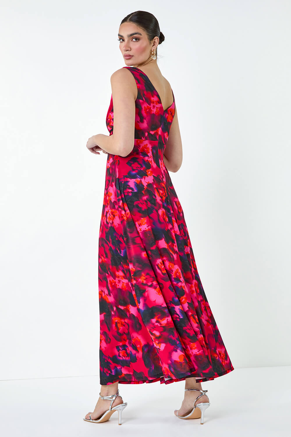 Floral Knot Front Maxi Dress