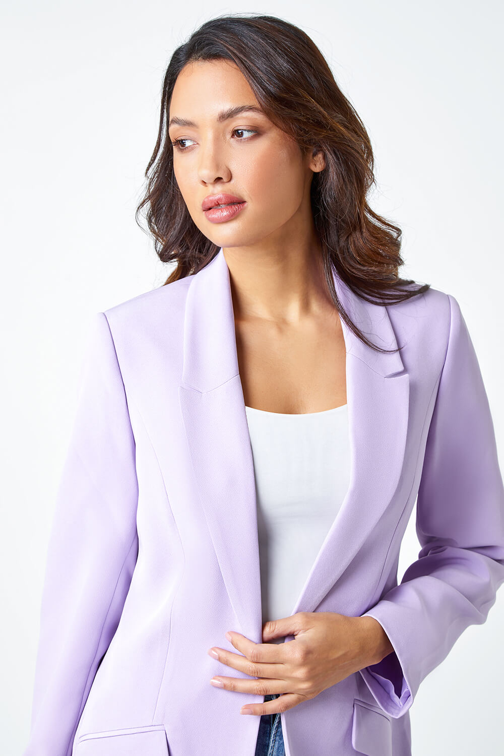 Lilac Longline Blazer Jacket, Image 5 of 6