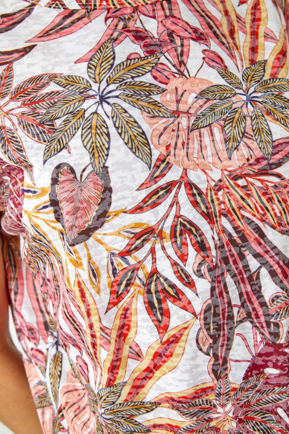 ORANGE Textured Palm Print Cocoon Top, Image 5 of 5