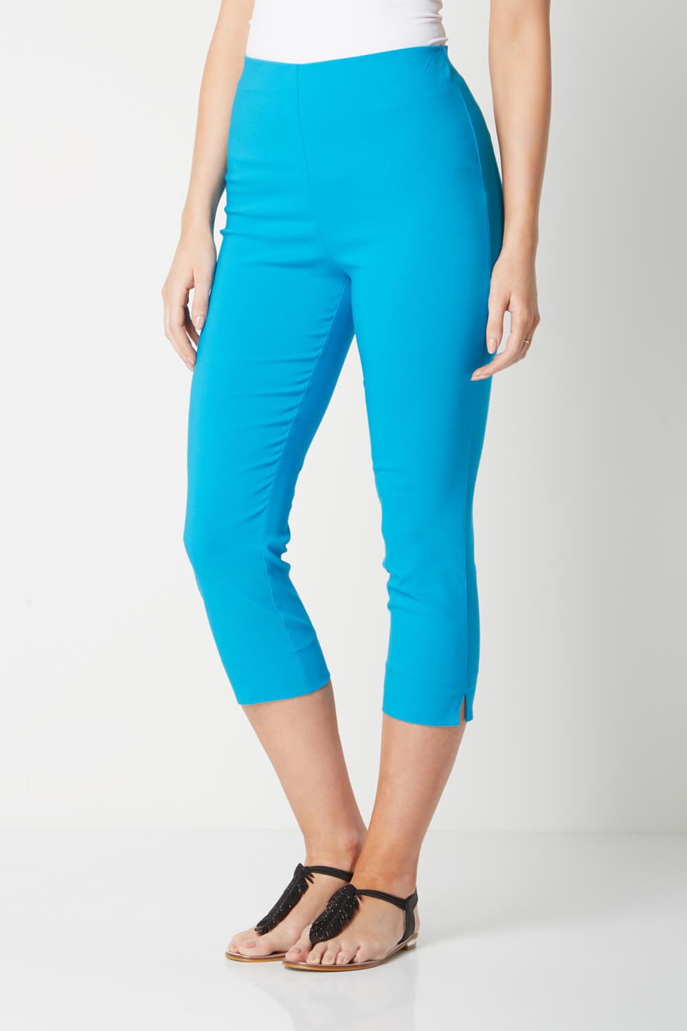 Blue Cropped Stretch Trouser, Image 2 of 5