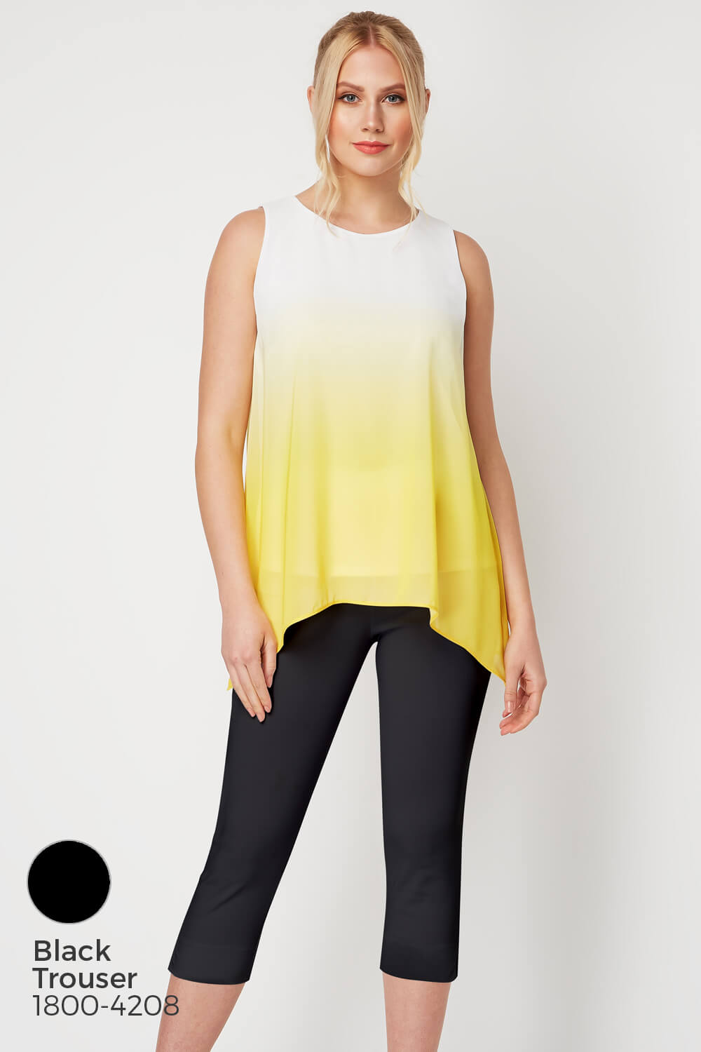 Yellow Ombre Print Overlay Top, Image 8 of 8