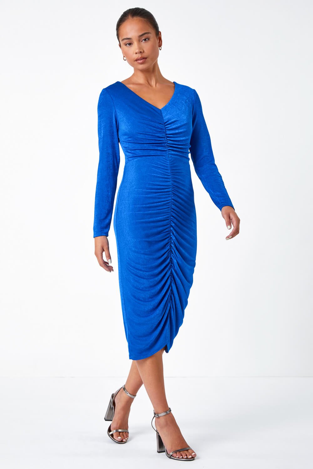 Petite Ruched Front Stretch Dress