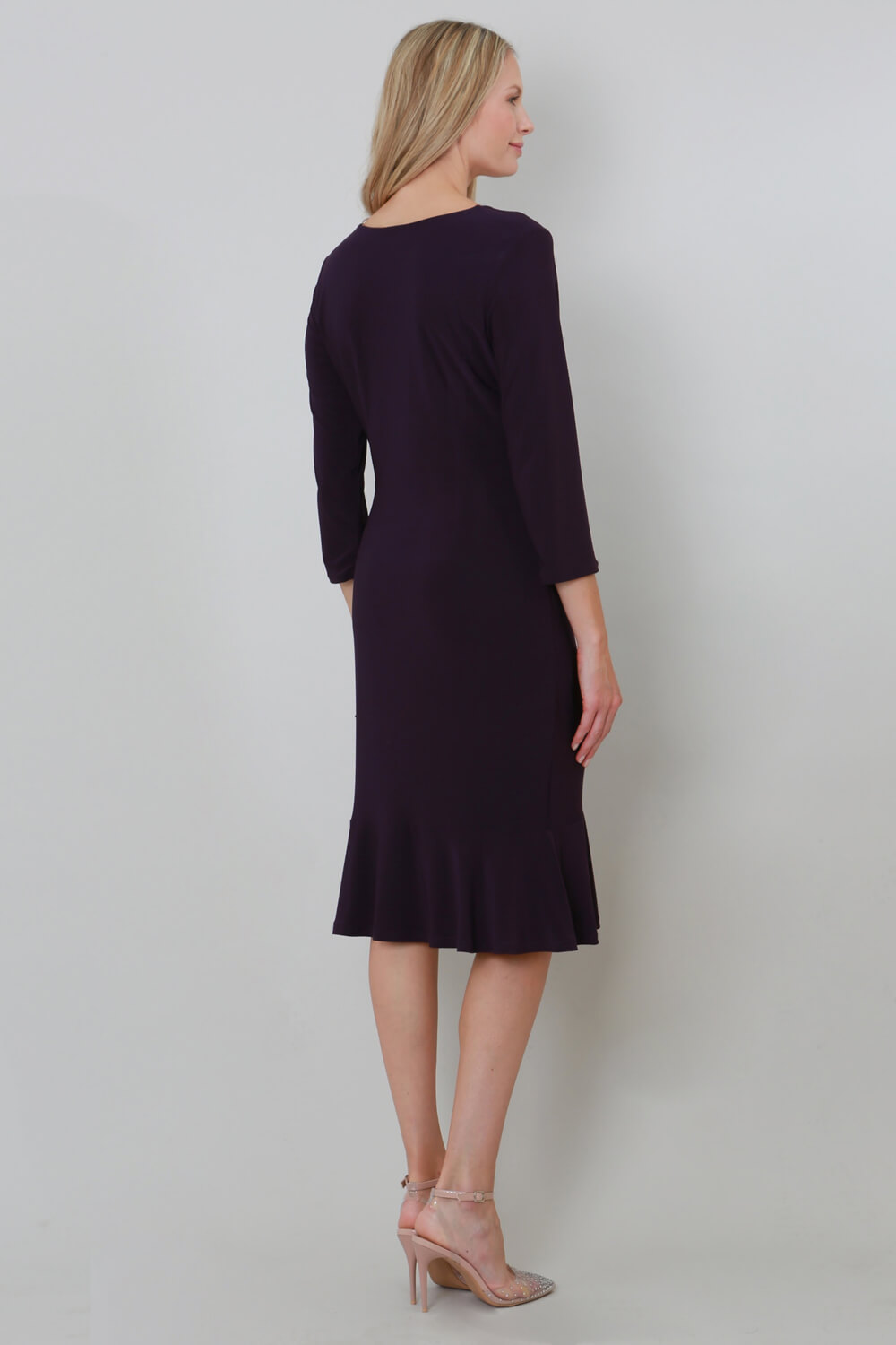Navy  Julianna Ruched Side Wrap Dress, Image 2 of 3