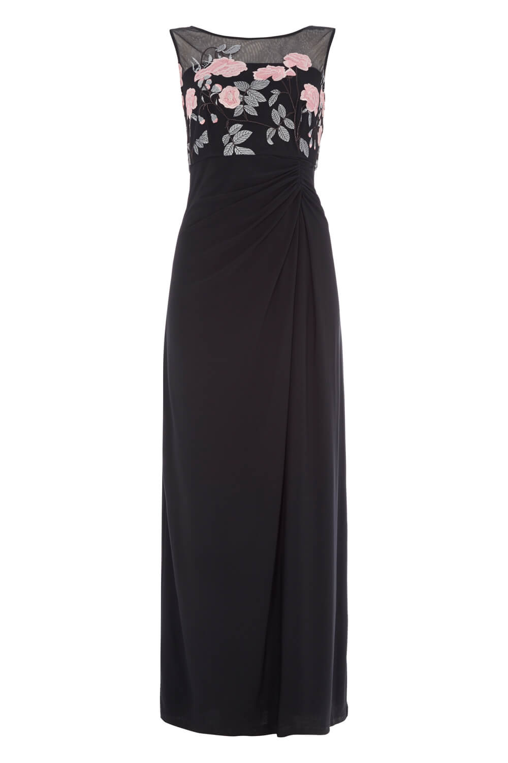 Black Rose Embroidered Maxi Dress, Image 4 of 4