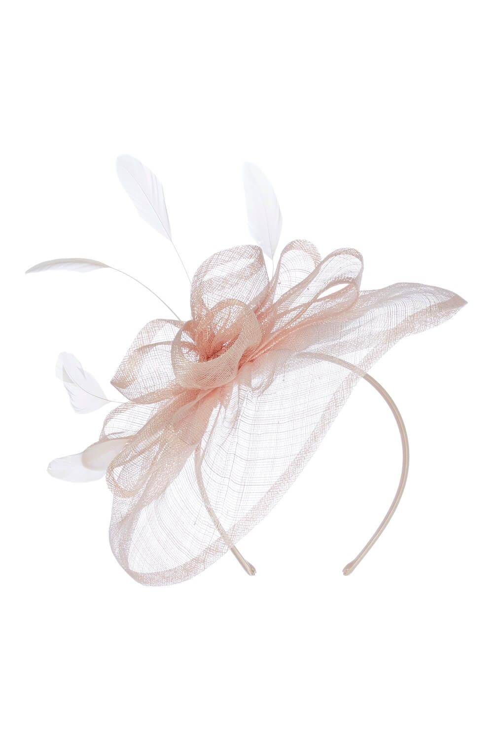 Sinamay Disc Fascinator with Bow in Light Pink - Roman Originals UK