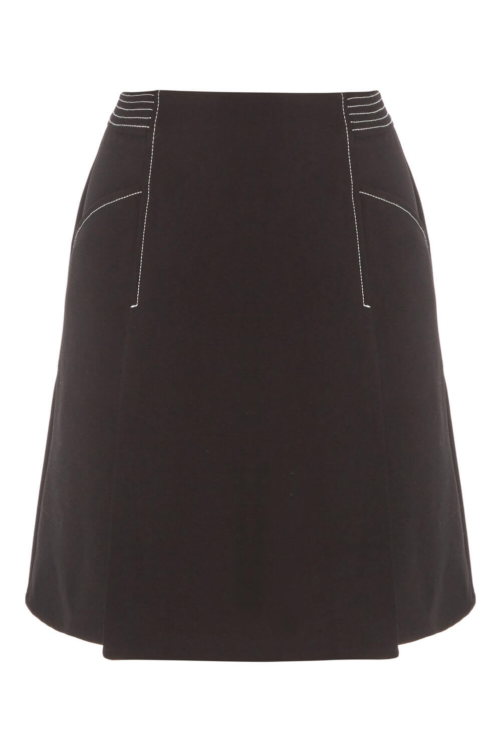 Black Contrast Stitch A-Line Skirt , Image 5 of 5