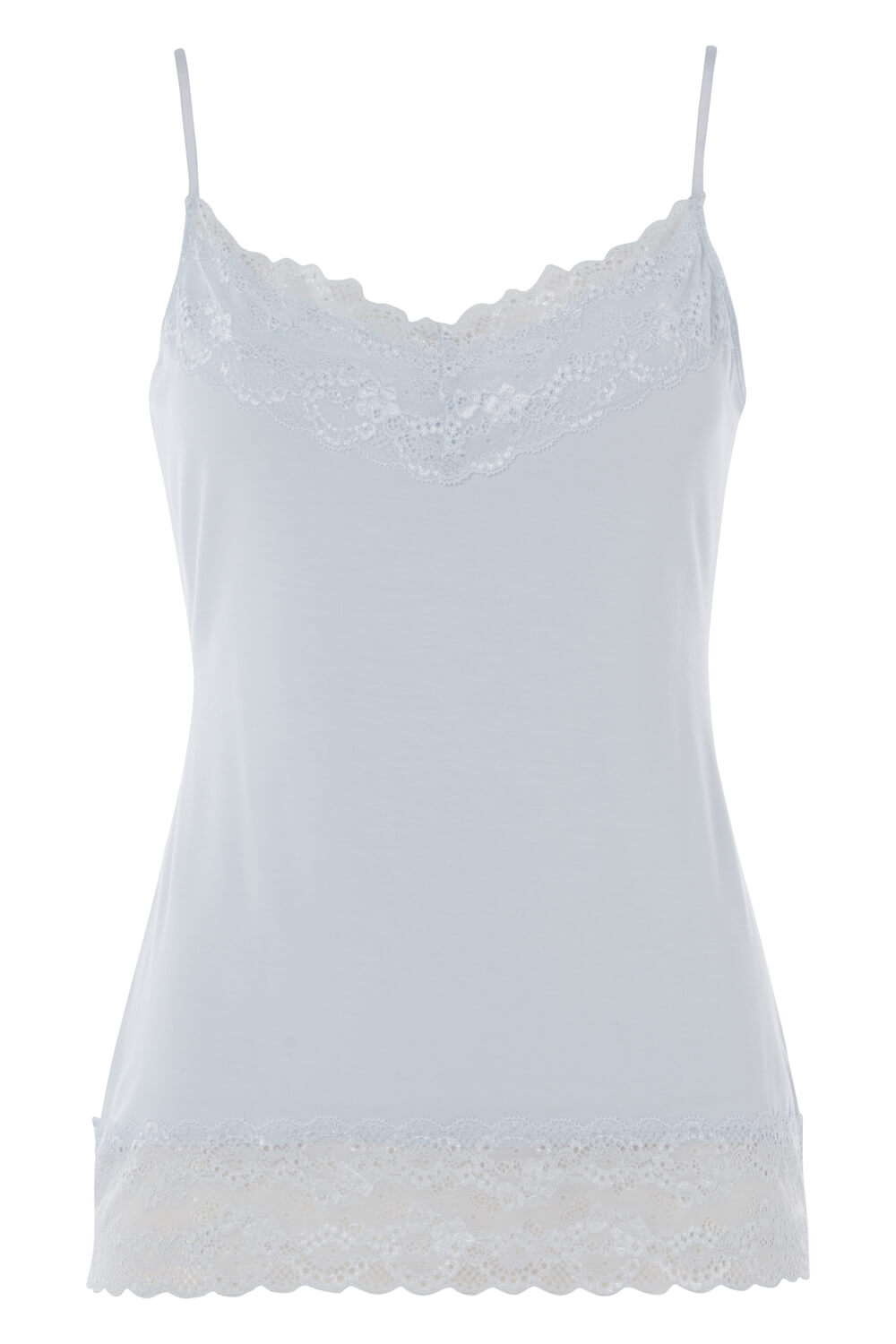 Light Grey Lace Trim Camisole Top, Image 5 of 9