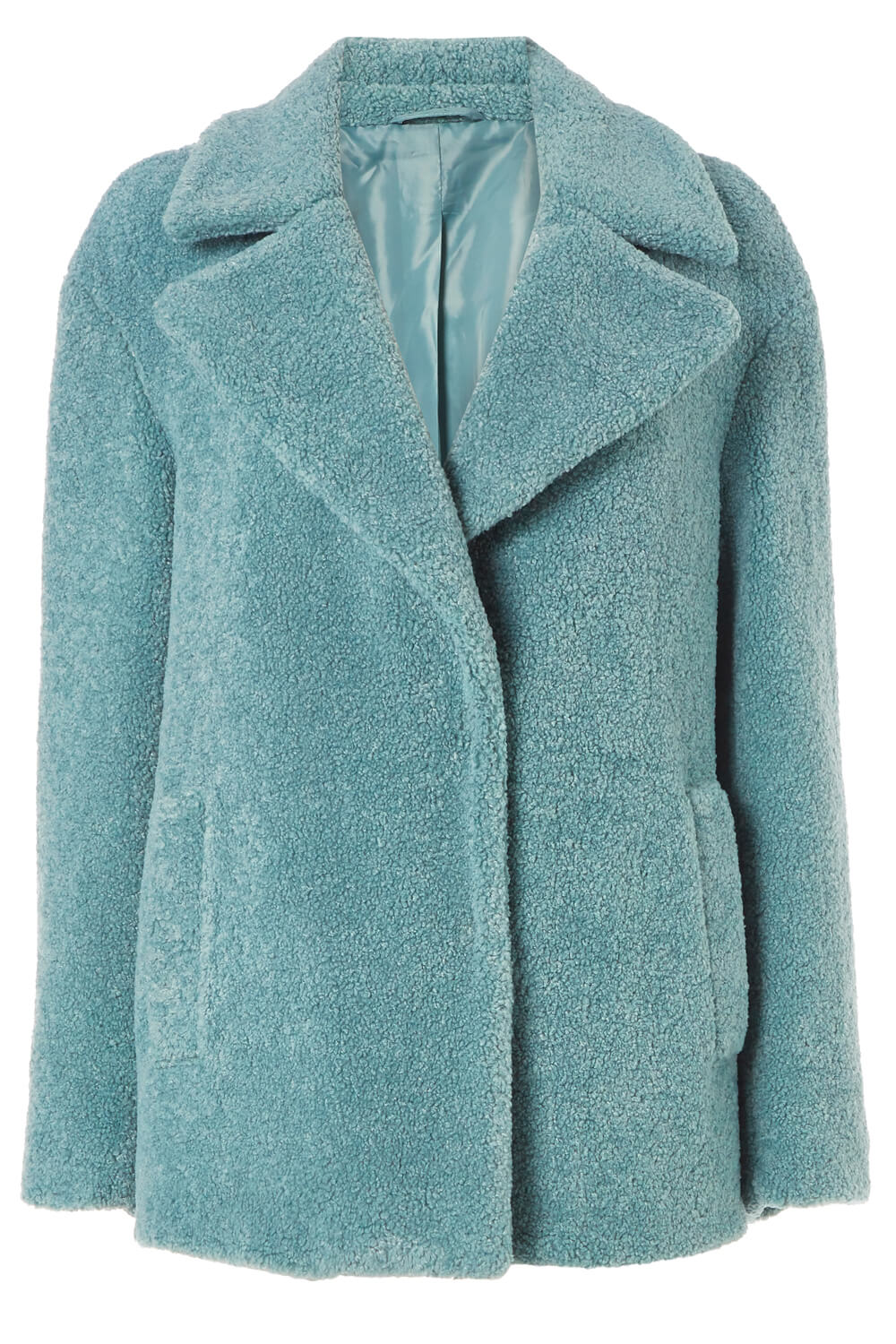 Sage Short Soft Faux Fur Teddy Coat, Image 5 of 5