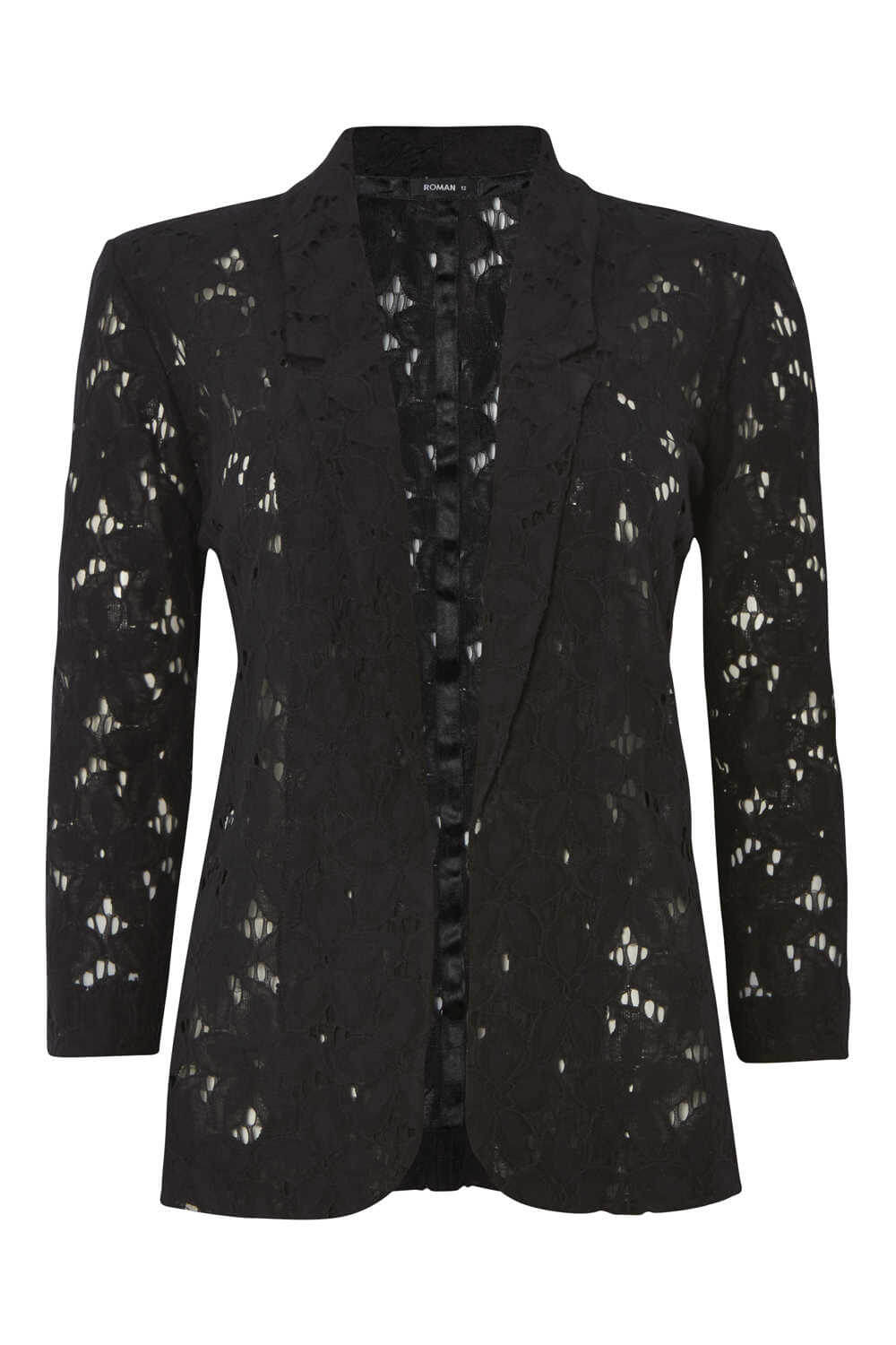 Floral Lace Jacket in Black - Roman Originals UK