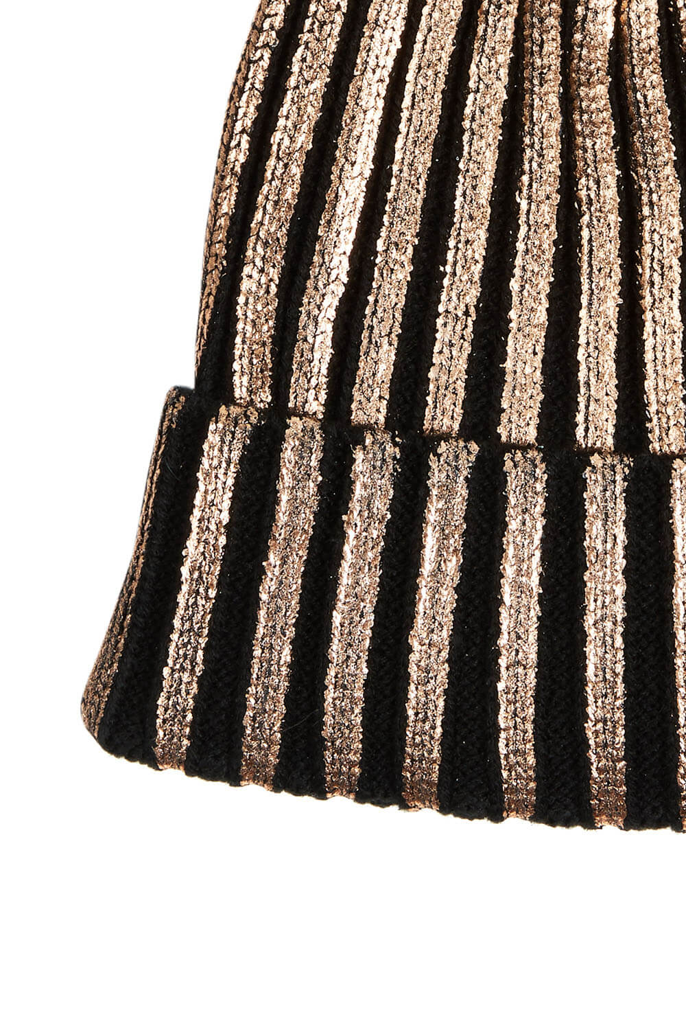 Rose Gold Foil Stripe Printed Bobble Hat, Image 3 of 3